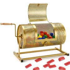 Raffle Drum, Heavy Duty Raffle Ticket Spinner Cage with Wooden Silent Design ...