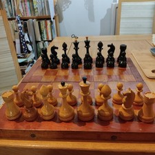 Spectacular 1950's Voronezh Chess Set. Weighted, All Wood, Mint Condition. USSR.