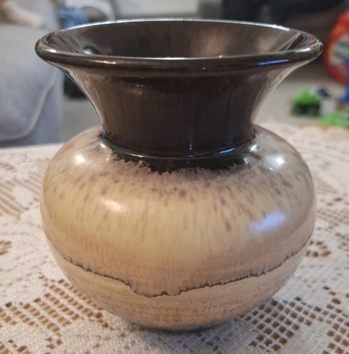 Vintage glazed ceramic vase - glazed,