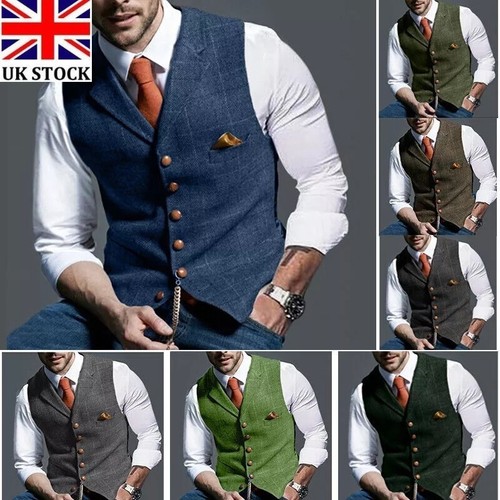 Mens vest herringbone - herringbone, tweed