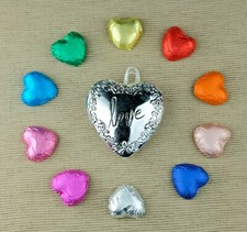 Milk chocolate hearts foil - in,