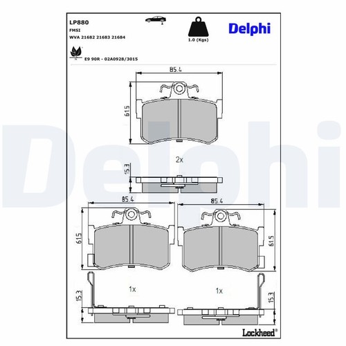 Fits mgf brake pad - fits, 1.6