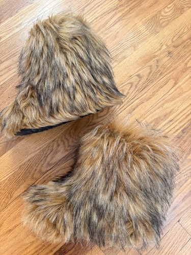 Faux fur shaggy ankle boots - fur,