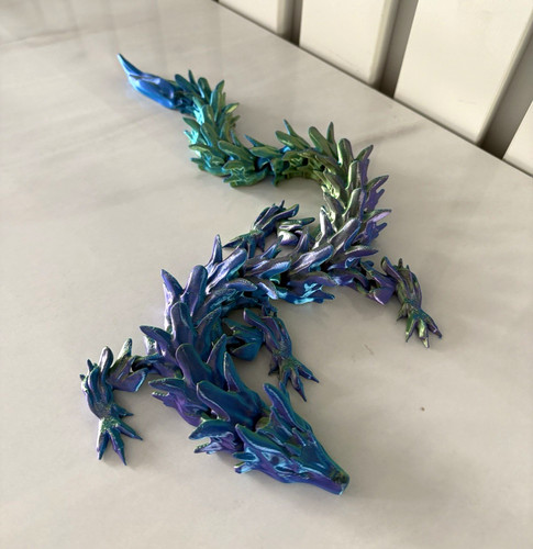 Blue green dragon ornament - blue,