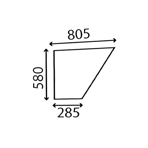 Lower door glass - glass, for
