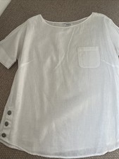 Ladies White Linen Top Size
