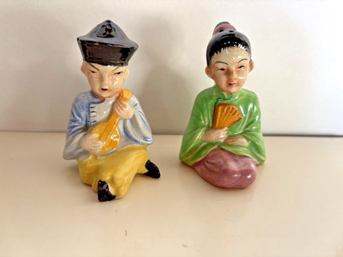 Vintage asian couple wearing