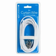 4M-CURTAIN-WIRE-SET-WITH-16-HOOK-AND-EYE-FITTINGS-WHITE WINDOW NET CORD CABLE