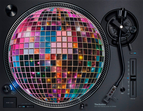 70s disco house - pink, discoball