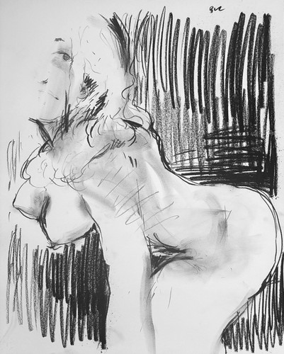 Charcoal portrait drawing - portrait,