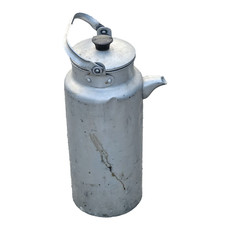 Vintage Caracan Vintage Aluminium Milk Churn With Lid and Jug 18inches 