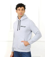 Replay Team Men's Designer Graphic Pullover Hoodie Sweatshirt Hoody Branded Marl