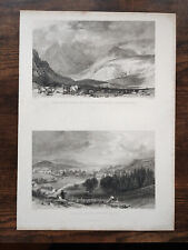 Kentmere Head & Kendal from Green Bank - Antique Print - 1835