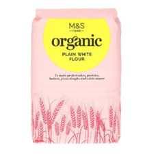 Organic White Flour Plain, Great for Making Perfect Cakes Pizza Dough M&S 1.5kg