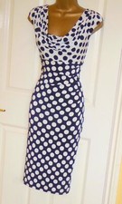 Phase Eight navy white polka