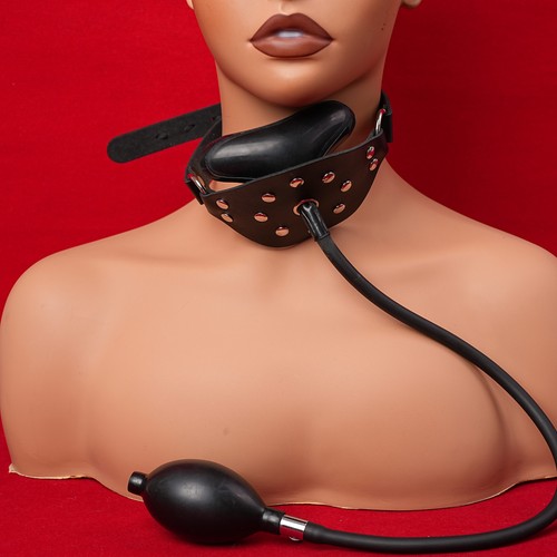 Bdsm rubber inflatable choker - bdsm,