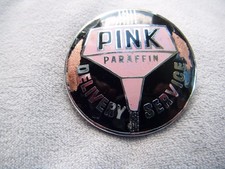 PINK PARAFFIN DRIVER SERVICE VINTAGE EMPLOYEE STAFF ENAMEL CAP BADGE WITH DAMAGE