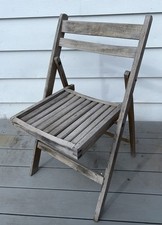 Vintage Folding Wooden Slat