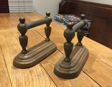 Pair of Antique Brass Fireside Companion Set Dogs