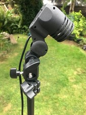 Pair of Photo lamp holders E27, switched with UK plug and umbrella clamp 1/4 std