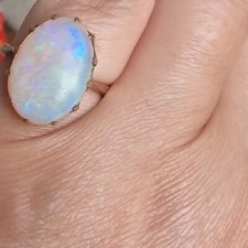 Antique Fire Opal Solitaire