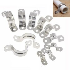 10-50x Stainless Steel Pipe Supporter U Shape Clamp Clip Tube Pipe Strap Kit