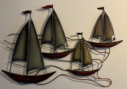 Vintage metal sailboat wall - vintage,