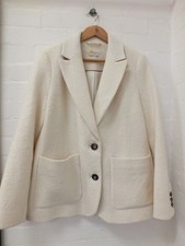 Boden Cream Wool Blend  Blazer Jacket Size 14R (Hol)