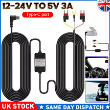 Universal Car Dash Cam USB C Hardwire Kit Hard Wire Cable Fuse 12-24V to 5V 3A