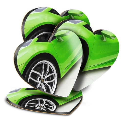 Heart mdf coasters green - coasters,