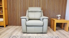 G PLAN 'ELLIS' LEATHER ARMCHAIR WITH TRIPLE POWER RECLINERS IN CAMBRIDGE OLIVE