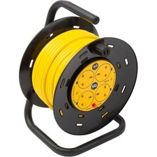 SLx Outdoor Extension Lead 40m 13A 4 Socket Cable Reel - Yellow - 90107PI