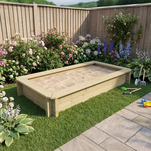 Wooden sandpit 1m - sandpit, 2m