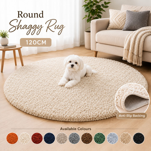 Round fluffy rugs - round,