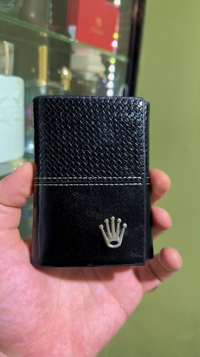 Rolex black leather - , wallet
