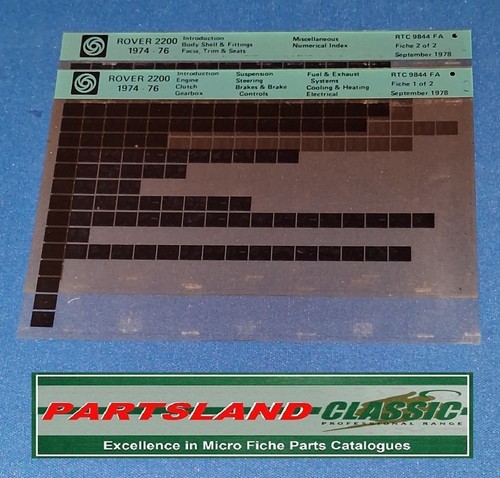 Rtc9844 parts microfiche slide - microfiche,