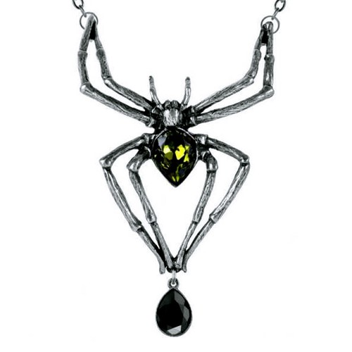 Green venom spider - spider, necklace