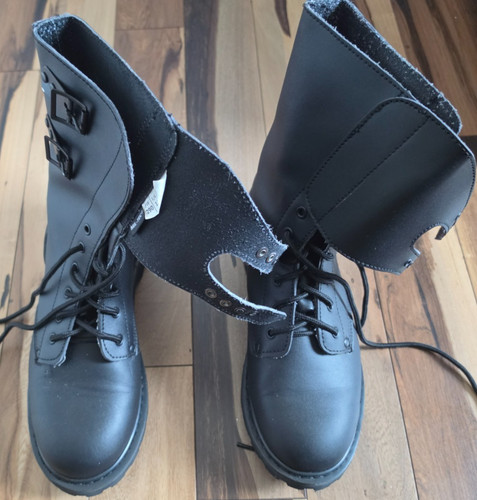 Black leather french army - leather,