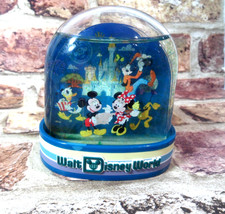 Walt Disney World  Snow Globe Mickey Minnie Mouse Blue Castle