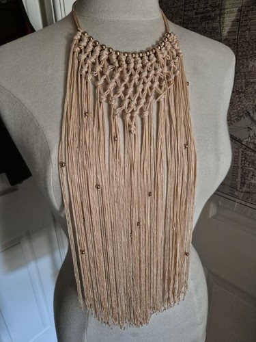 Pale coral fringe statement - pale,