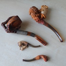 Meerschaum Vintage Pipe Collection 4 Pieces Tobacco Smoking Pipes