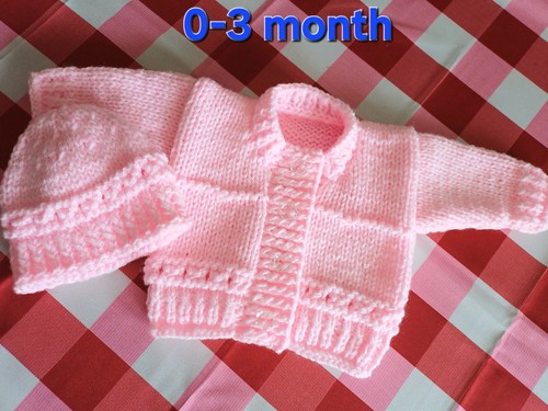 Hand knitted month baby - hand, 0-3