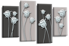 Floral Wall Art Duck Egg Living Room Bedroom Framed Canvas Picture Ready to Hang