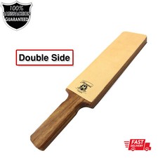 Leather Strop-Cut throat Razors Sharpening Strap - Wood Handle Sharpener