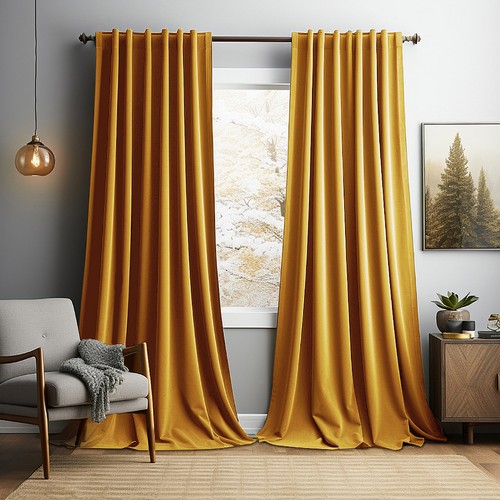 Luxury velvet curtains pair - curtains, of