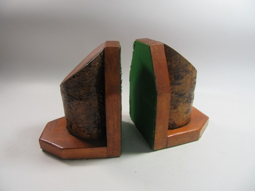 Vintage log bookends - ,