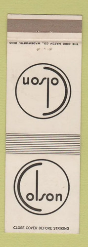 Matchbook cover colson corp - colson,