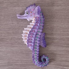 Purple Lilac Seahorse Wall Hanging Decoration ~ art plaque beach bathroom