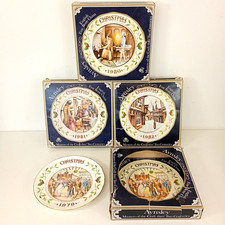 4 x Aynsley Christmas Dickens Decorative China Plates 1979 1980 1981 1982 Boxed