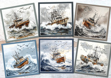 Fishing Trawlers Stormy Seas
